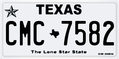 TX license plate CMC7582