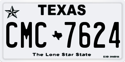 TX license plate CMC7624