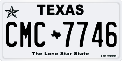 TX license plate CMC7746