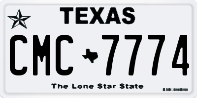 TX license plate CMC7774