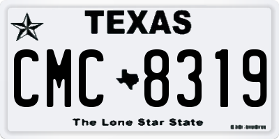 TX license plate CMC8319