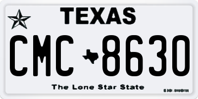TX license plate CMC8630
