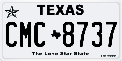 TX license plate CMC8737
