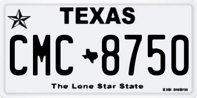 TX license plate CMC8750