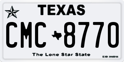 TX license plate CMC8770