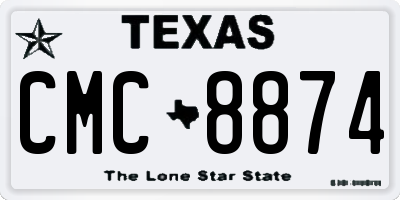 TX license plate CMC8874