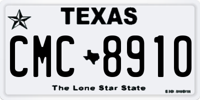 TX license plate CMC8910