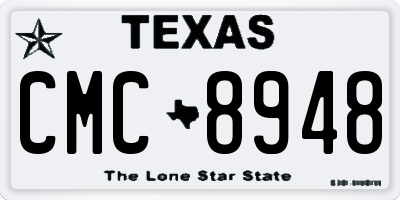 TX license plate CMC8948