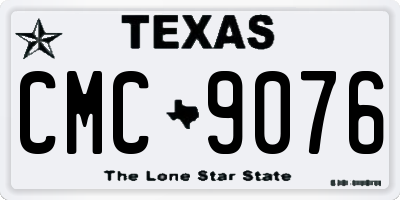 TX license plate CMC9076