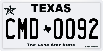 TX license plate CMD0092