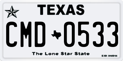 TX license plate CMD0533