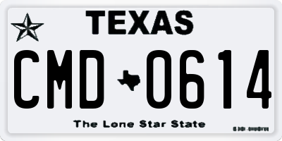 TX license plate CMD0614