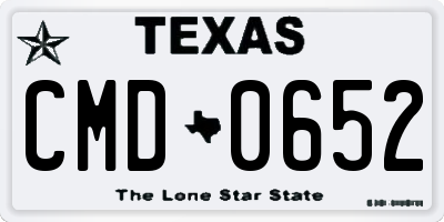 TX license plate CMD0652