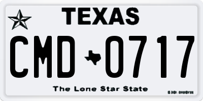 TX license plate CMD0717