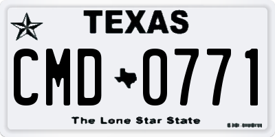 TX license plate CMD0771