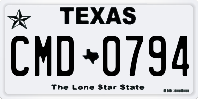 TX license plate CMD0794