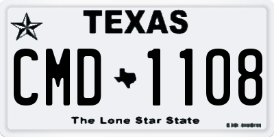 TX license plate CMD1108