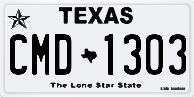 TX license plate CMD1303