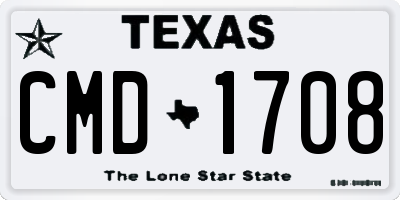 TX license plate CMD1708