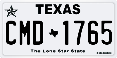 TX license plate CMD1765