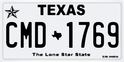 TX license plate CMD1769