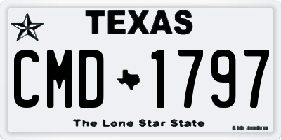 TX license plate CMD1797