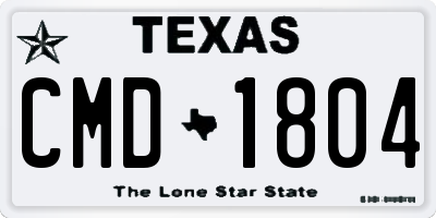 TX license plate CMD1804
