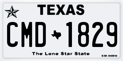 TX license plate CMD1829
