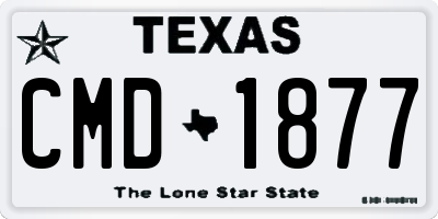 TX license plate CMD1877