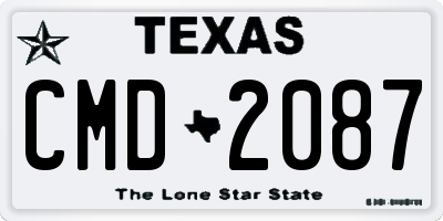 TX license plate CMD2087