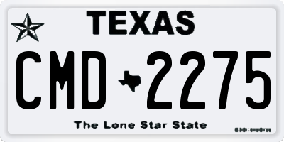 TX license plate CMD2275
