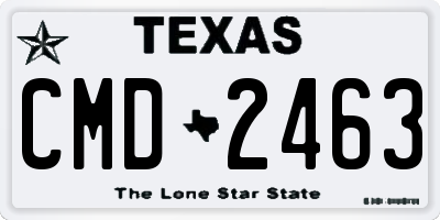 TX license plate CMD2463