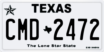 TX license plate CMD2472
