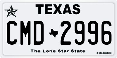 TX license plate CMD2996