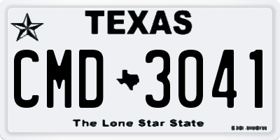 TX license plate CMD3041