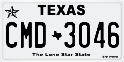 TX license plate CMD3046