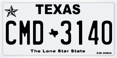 TX license plate CMD3140
