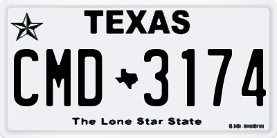 TX license plate CMD3174