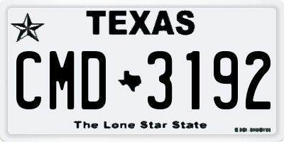 TX license plate CMD3192