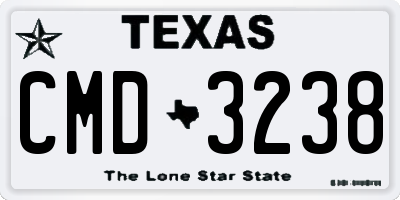 TX license plate CMD3238