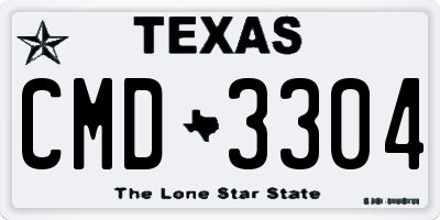 TX license plate CMD3304