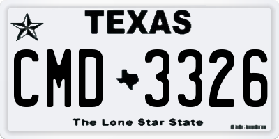 TX license plate CMD3326