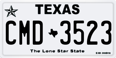 TX license plate CMD3523