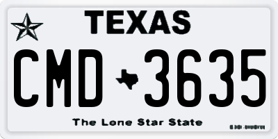 TX license plate CMD3635