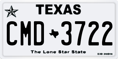 TX license plate CMD3722