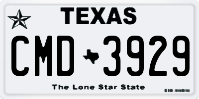 TX license plate CMD3929