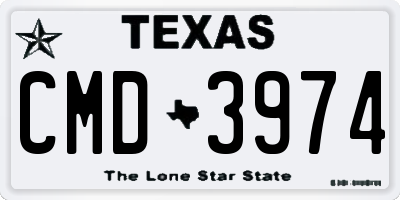 TX license plate CMD3974