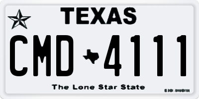 TX license plate CMD4111