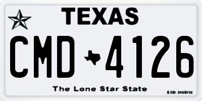TX license plate CMD4126