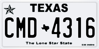 TX license plate CMD4316